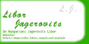 libor jagerovits business card